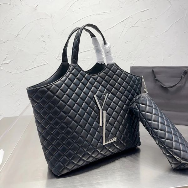 

designer bag logo square leather tote bag women's bag tote shopping bag icare shopping bag carrying bag shoulder bag underarm large bag