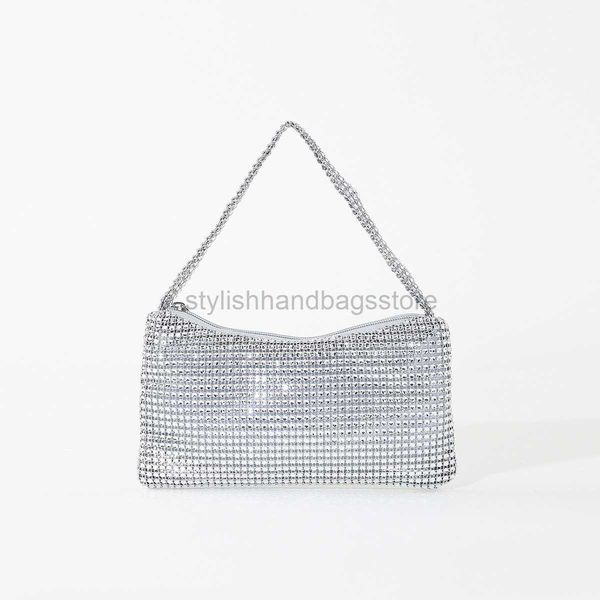 

evening imitation mesh rhinestone mini shiny underarm with diamond embedding trendy one dinner bagstylishhandbagsstore