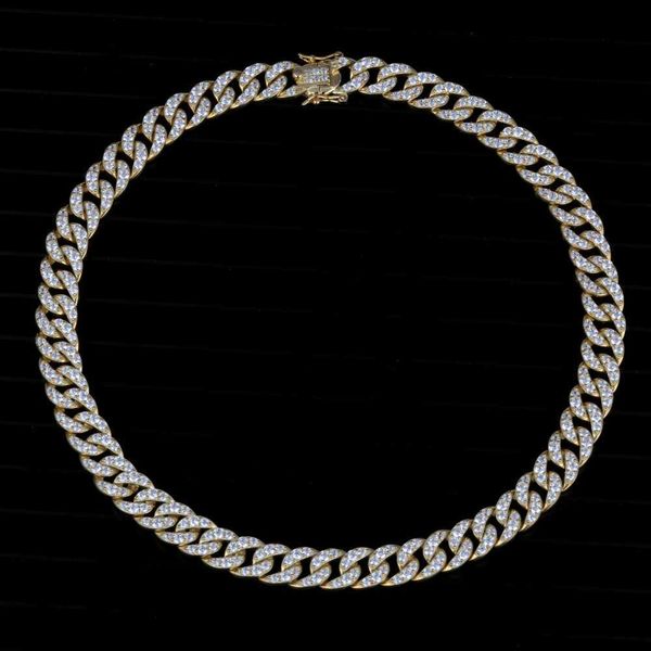 

amuse 925 sterling silver vvs moissanite hip hop miami cuban link gold plated cuban link chain necklace