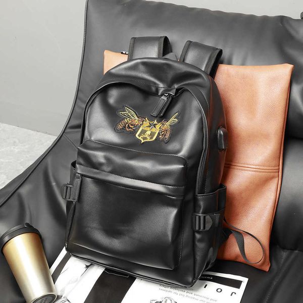 

personalized embroidery backpack korean men's bag street fashion computer bag youth backpack student schoolbag 230615