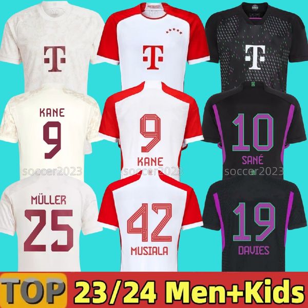 

23 24 kane bayern soccer jerseys sane kimmich munich muller davies coman 2023 2024 home football shirt goretzka gnabry mane musiala men kids, Black;yellow