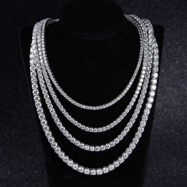 

3mm 4mm 5mm 6mm silver 925 def gh vvs moissanite diamond necklace tennis chain