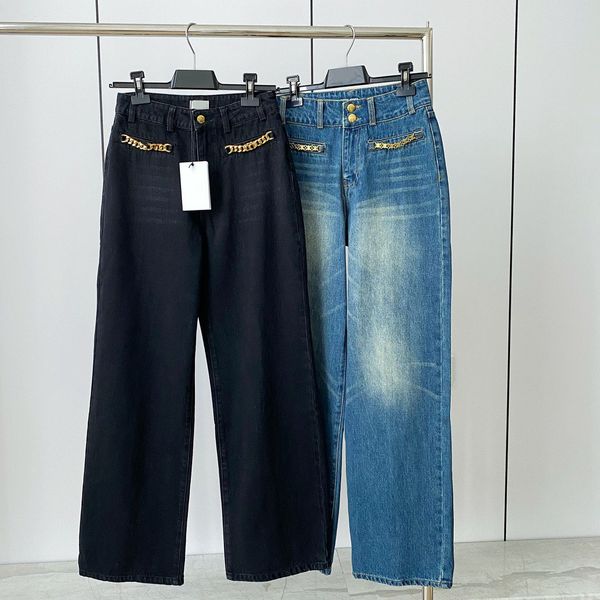 

fashion design high waist wide leg washed colour jeans women streetwear vintage loose casual denim pants, Blue