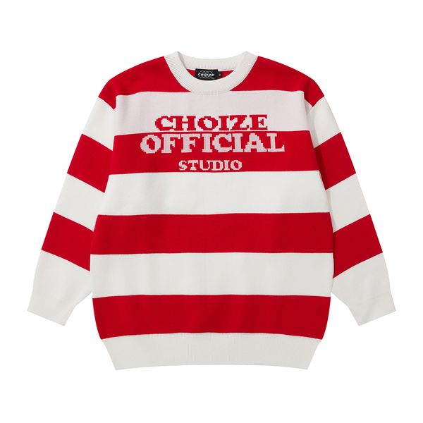 

striped pullover knitted sweaters for men and women woolen clothes oversized