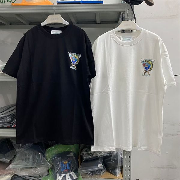 

23ss 1 quality print t-shirts men women black white tees t shirt, Black;brown