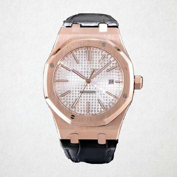 

designers watches mens watch automatic movement watch oak hexagonal ring screw women's 154th generation watch 42mm all stainless steel, Slivery;brown