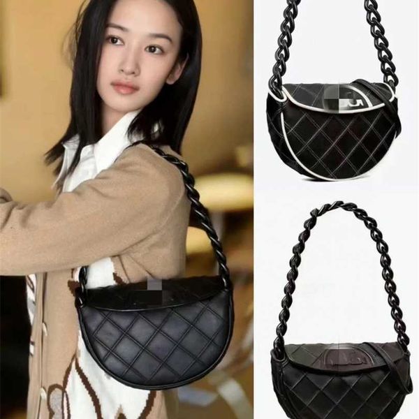 

50% off designer bag 2024 early launch new sheepskin lingge half moon single shoulder crossbody chain portable underarm