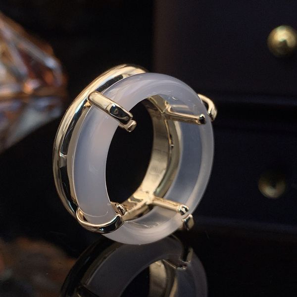 

women's finger ring natural white grade aaa jadeite jade rings gift for women fashion accessories jewellery, Golden;silver