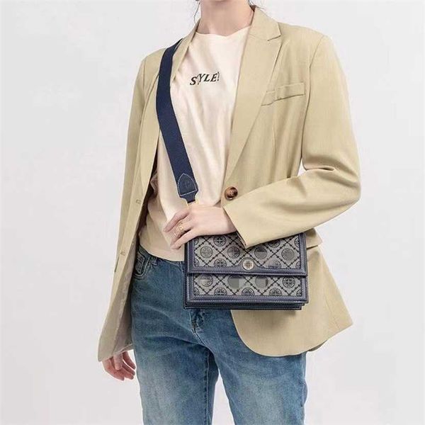 

58% off designer bag 2024 early launch tb old flower organ new women's fashion colored small square versatile wide shoulder strap cross
