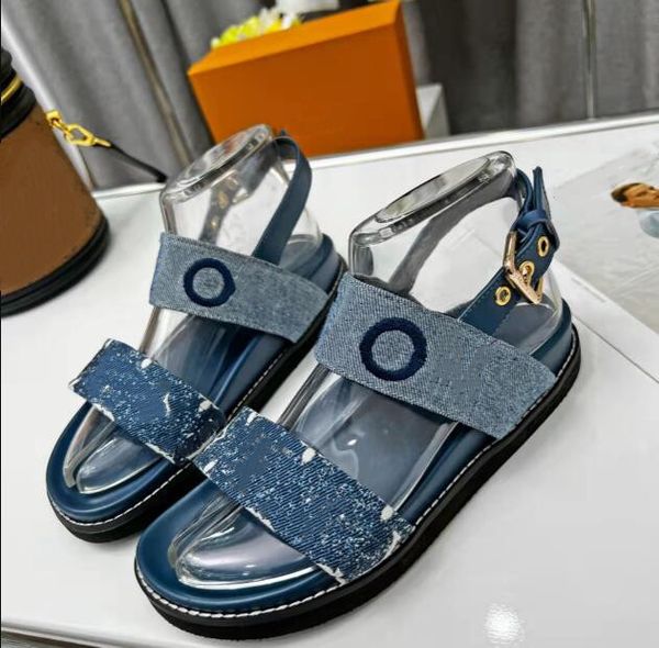 

fashion new shoes women platform flat sandals fashionable and comfortable denim fabrics canvas more slippers, Black