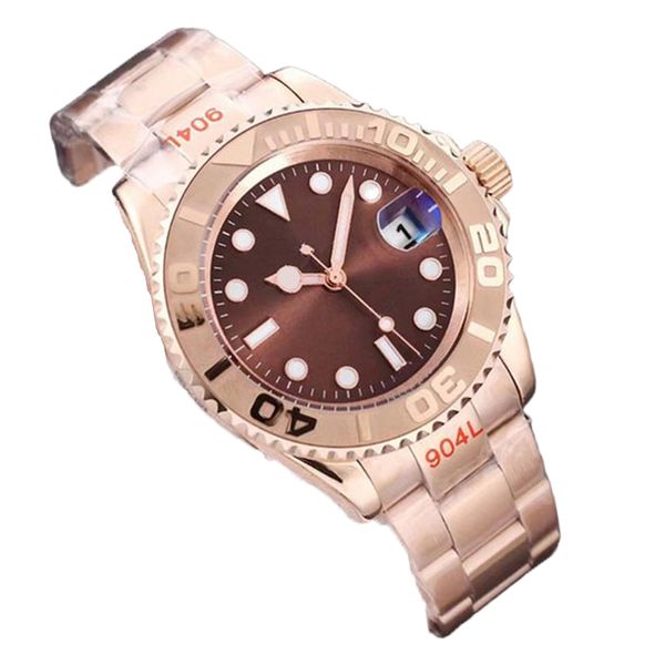 

mens watch designer watches luxury watch yacht automatic machinery 41mm rolej wriswatch super leather stainless steel sapphire with box mont, Slivery;brown