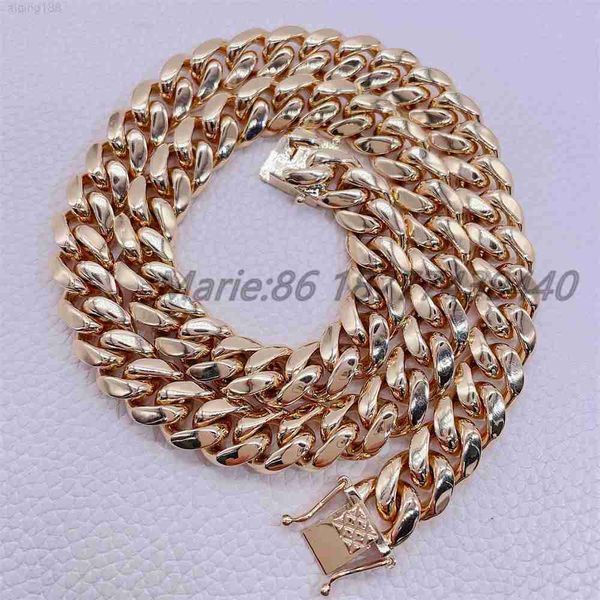 

luxury hip hop jewelry with certificate 12mm 20inches solid gold cuban link chain 14k cuban link real gold necklace, Silver