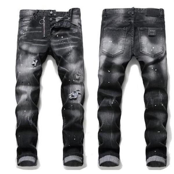 

2021 mens jeans r luxury denim men fashion biker hole ripped tie dye man popular hip hop jean pants267u, Blue