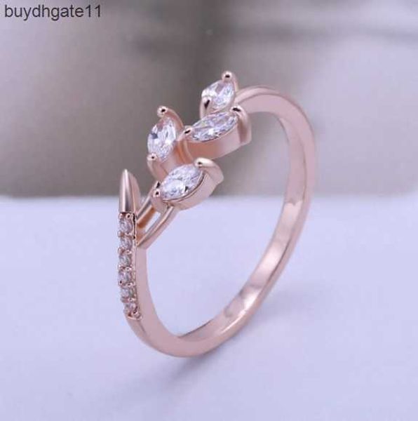 

wypm fashion accessories trendy flower ring with horse eye zircon in rose gold, Silver
