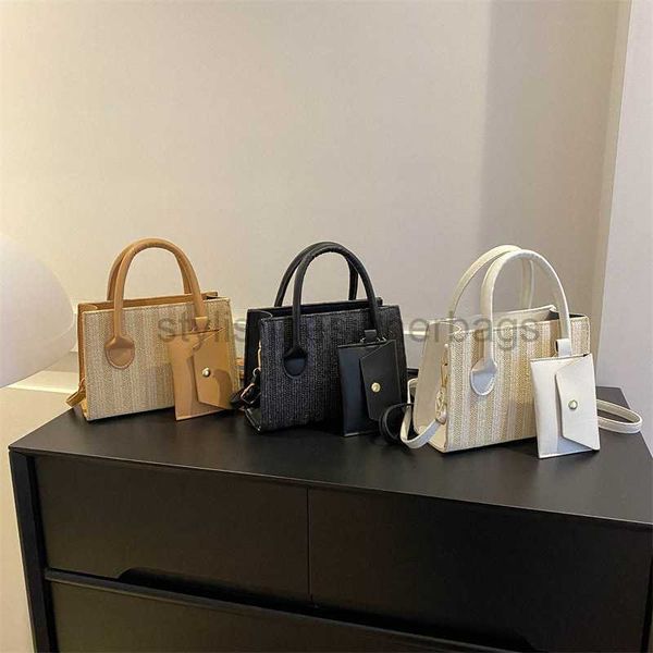 

beach grass weaving niche design crossbody small bag for women 2023 new fashionable beach versatile woven square bagstylishdesignerbags
