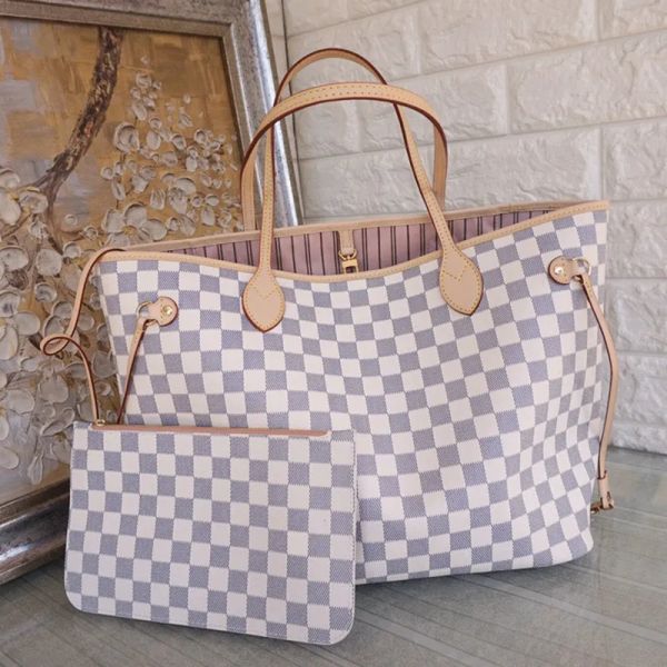 

famous handbag women bag classical shopping bags 2pcs/set gm mm size genuine leather serial number large capacity shoulder tote bags day clu