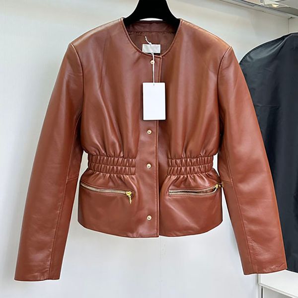 

pu leather women jacket long sleeve autumn spring coats designer woman outerwear winter zipper coat, Black