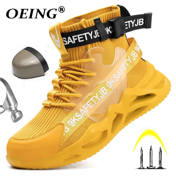 

safety shoes men work safety shoes boots brand indestructible shoes steel toe working sneakers puncture-proof shoes large size 48 230812, Black;brown