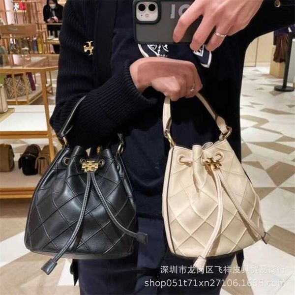 

50% off designer bag 2024 early launch trendy tb new sheepskin diamond drawstring deformation bucket fashion large capacity crossbody popula