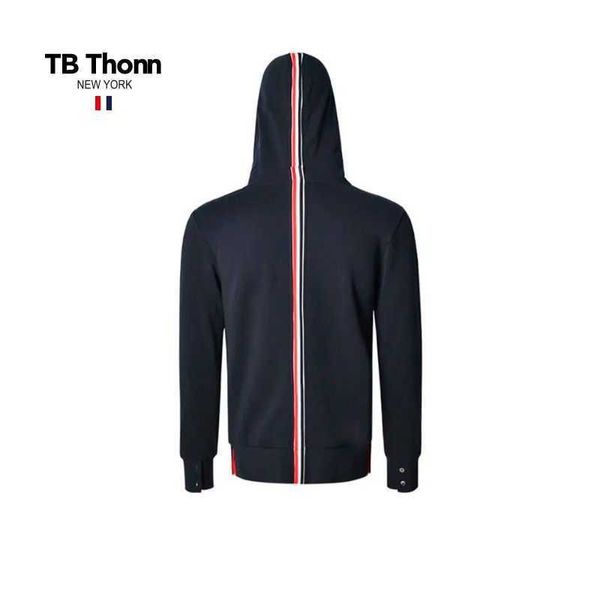 

trendy brand fashion tb thonn pure cotton pullover hoodie casual large men and women's couple ins spring coat, Black;brown