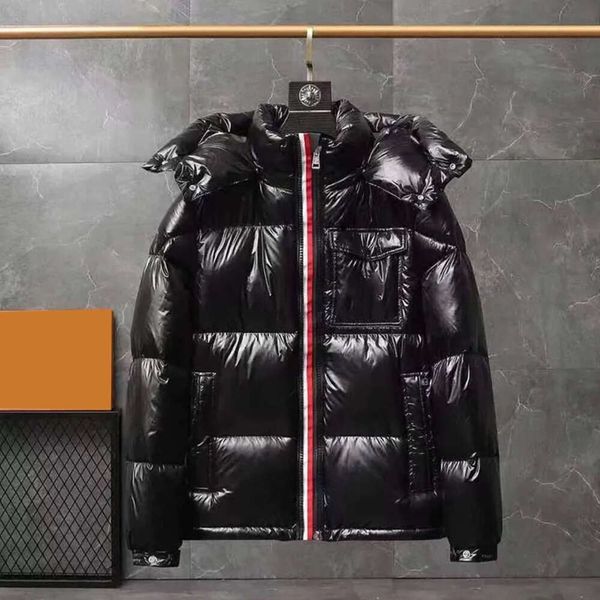 

mens down jackets winter parka coats classic casual outerwear outdoor feather jacket warm short jackets hooded thick, Black