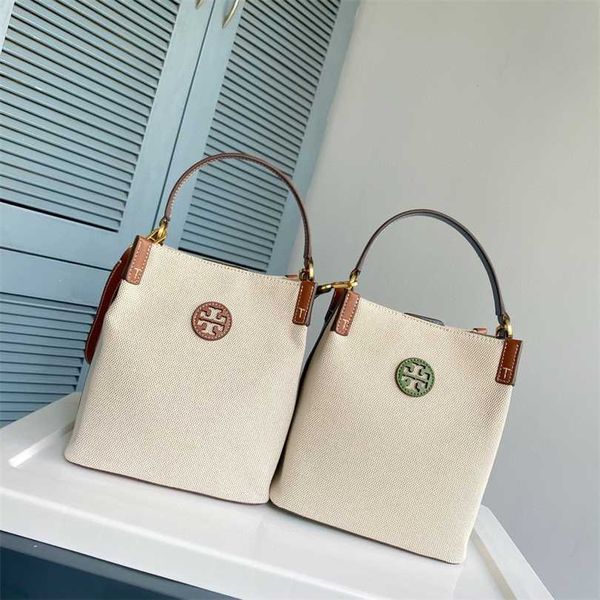 

50% off designer bag 2024 early launch canvas contrast panel one shoulder oblique cross fashion bucket women's