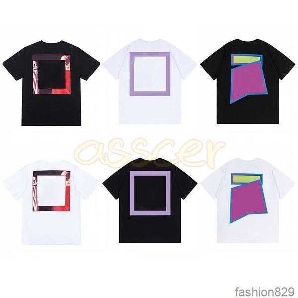 

men womens summer new t shirt offs fashion mens geometric printing t shirts casual short sleeve size s-xl, White;black