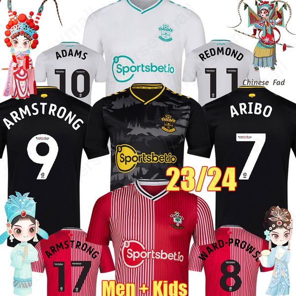 

23 24 aribo 7 southampton away soccer jerseys white redmond 2023 2024 ward prowse elyounoussi armstrong romeu football shirts kit aribo jers, Black;yellow