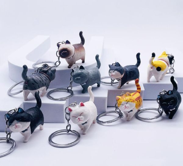 

creative cartoon cute cat vinyl keychain pendant ally bag car keychains jewelry accessories gift promotion in bulk, Silver