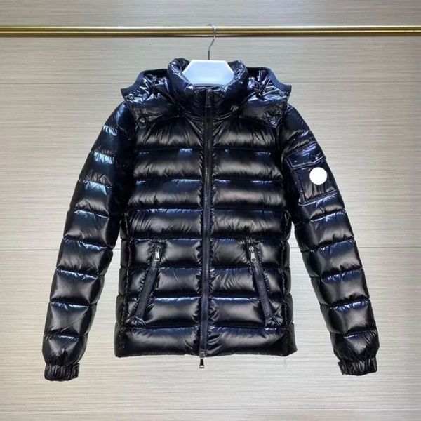 

designer womens down jackets winter hooded puffer jackets parkas slim embroidered badge women's outerwear coats, Black