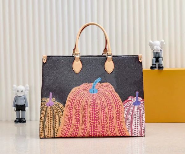 

44571 women's onthego handbag tote bag m45494 fashion shopping bag printed designer tote bag floral embossed tote shoulder bag