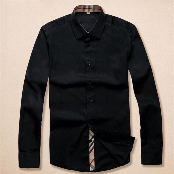 

100% cotton men's fashion plaid shirt full sleeve casual shirt camisa social masculina chemise homme233m, White;black