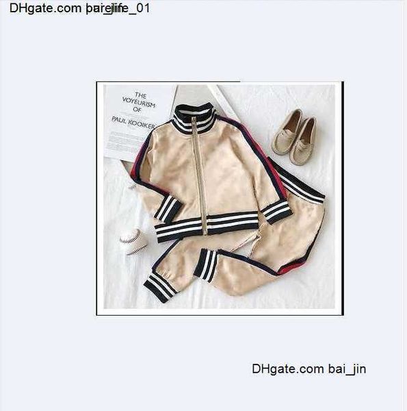 

girls fashion boys tracksuits spring autumn kids long sleeve zipper jackets sportswear children two-pieces sets child suits outfits, White