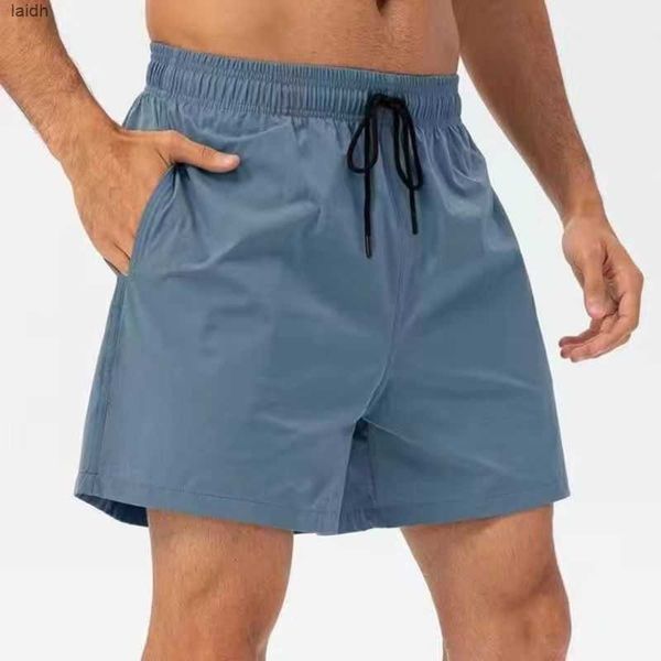 

designer lu lemons men yoga sports short quick dry shorts with back pocket mobile phone casual running gym joggerzvjw, White;black