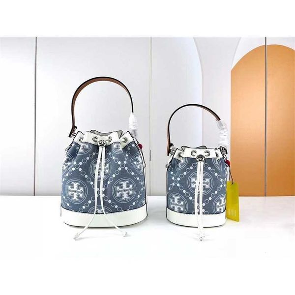 

50% off designer bag 2024 early launch new drawstring bucket denim jacquard canvas one shoulder crossbody handbag
