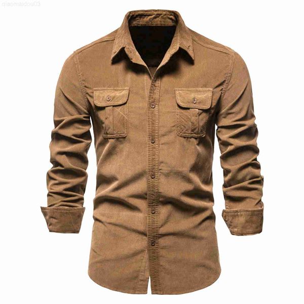 

men's casual shirts men retro autumn winter corduroy shirt long sleeve two pockets slim elastic slim cowboy korean fashions shirt cloth, White;black