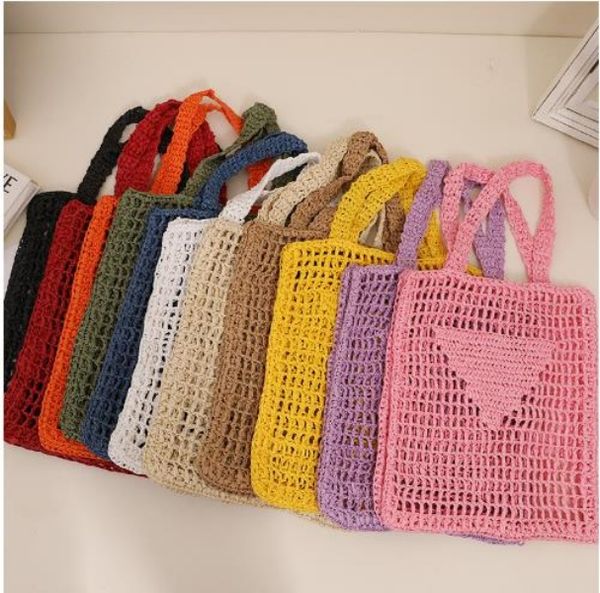 

luxurys designer nylon raffia beach bag raffia clutch handbags shoulder fashion summer shopping bags womens mens straw totes seaside resort