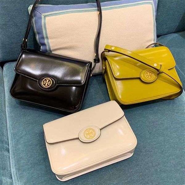

50% off designer bag 2024 early launch tb women's new robinson medium shoulder cowhide tofu
