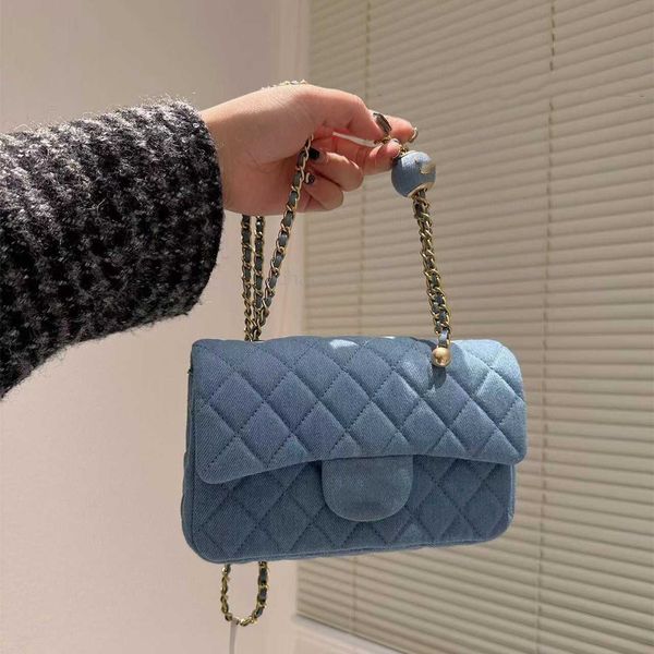 

designer bags mini cf denim golden ball women bag classic flap shoulder adjustable chain luxury crossbody fanny pack mini coin purse card ho