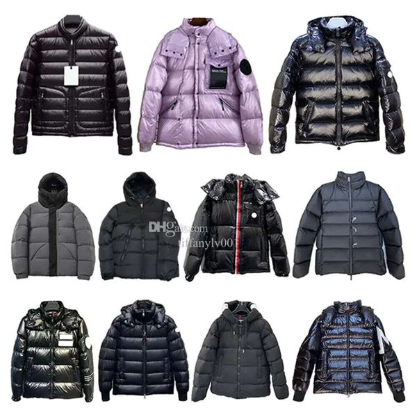 

designer mens down jackets embroidered badge womens hooded outerwear parkas winter warm puffer jacket men's clothing, Black