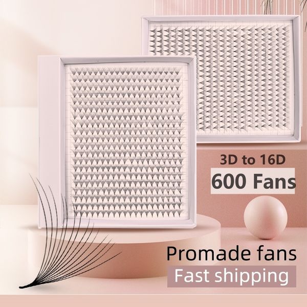 

false eyelashes 600 fans lashes xxl mega tray matte ultra dark premade volume fan pointy base promade eyelash s makeup tools 230812