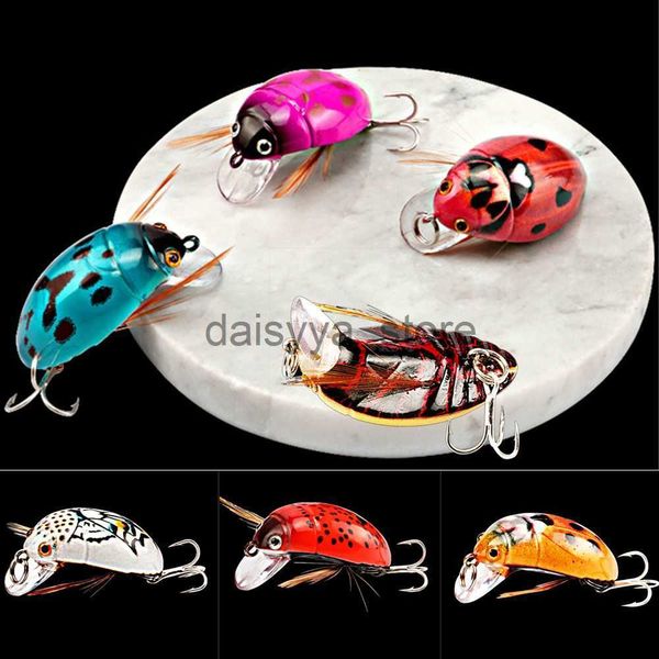 

baits 1pc artificial ladybug bait cicada beetle insect wobblers ater for bass carp tackle 3.8cm/4.1g x0813