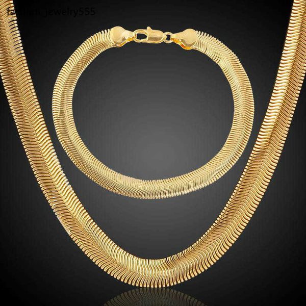 

bracelet necklace flat golden necklace copper cuba bracelet set 18k gold plated party jewelry perfect gift punk wedding punk chains accessor, Silver