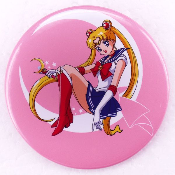 

sailor moon tinplate brooch cute anime movies games hard enamel pins collect cartoon brooch backpack hat bag collar lapel badges, Blue