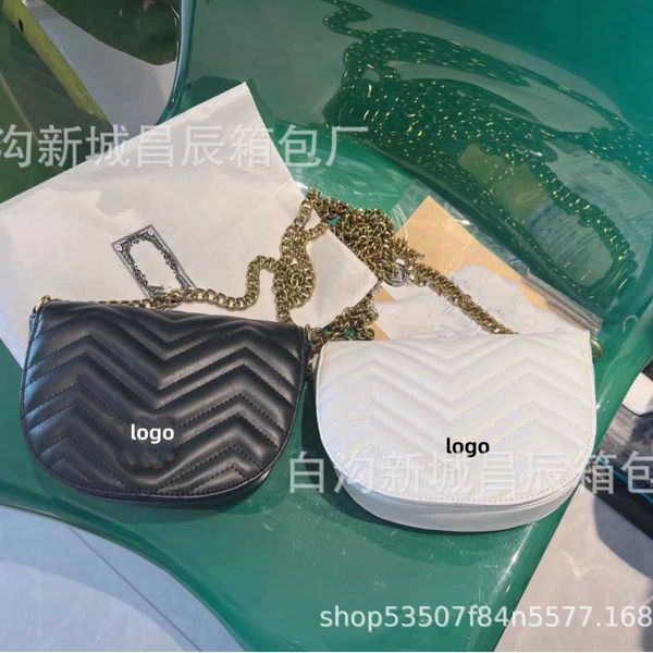 

designer bag 2024 early launch new women's half round wave bread chain one shoulder crossbody with western and rural style cute lingge
