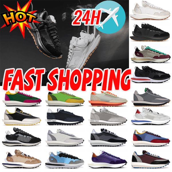 

2023 waffle vaporwaffle sacais mens running shoes pegasus fragment bright black gum sesame sail pure platinum men women trainers sports snea