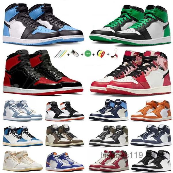 

jumpman 1 1s mens basketball shoes og skyline lucky green chicago lost found se space jam ice university blue bred royal patent dark mocha s