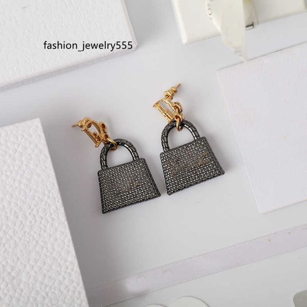 

earring back luxury designer earrings for women making of stainless steel plated rose gold earring back with letter inlaid diamond womens ea, White