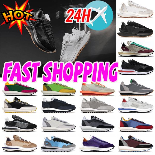

2023 waffle vaporwaffle sacais mens running shoes pegasus fragment bright black gum sesame sail pure platinum men women trainers sports snea