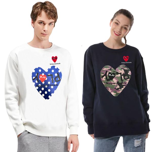 

men's sweaters men women autumn oneck sweater heart letter embroidery color printing cotton fleece pullover couple loose 230812, White;black
